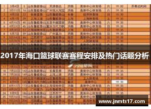 2017年海口篮球联赛赛程安排及热门话题分析 