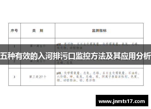 五种有效的入河排污口监控方法及其应用分析